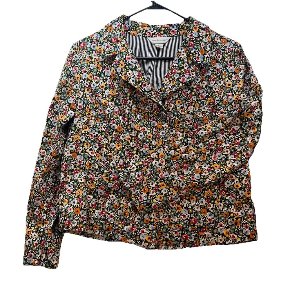 Christopher & Banks Womens M Floral Print Single Button Blazer Cottagecore Layer - Picture 1 of 9